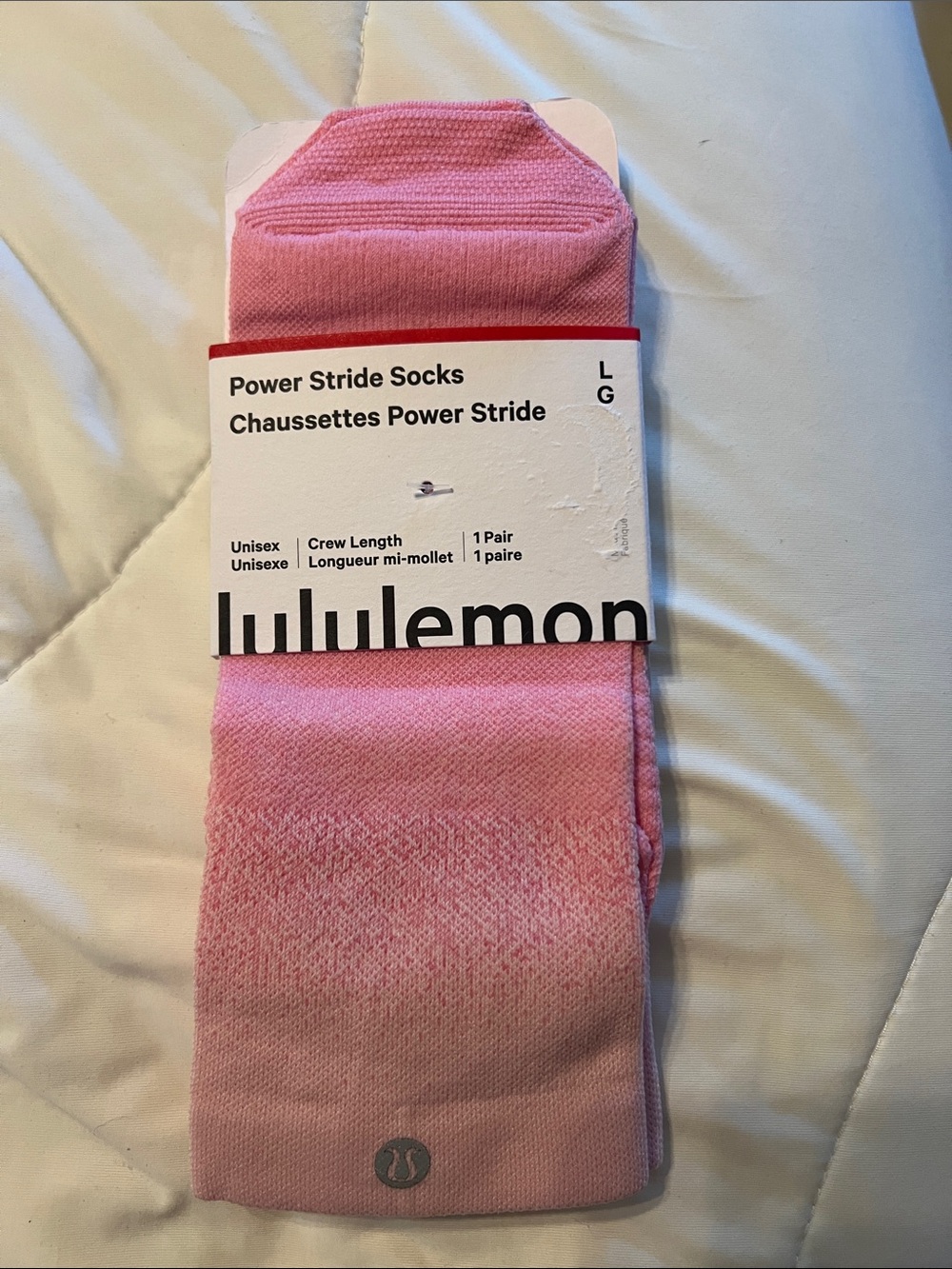 Power Stride Crew Socks — Pink Unisex